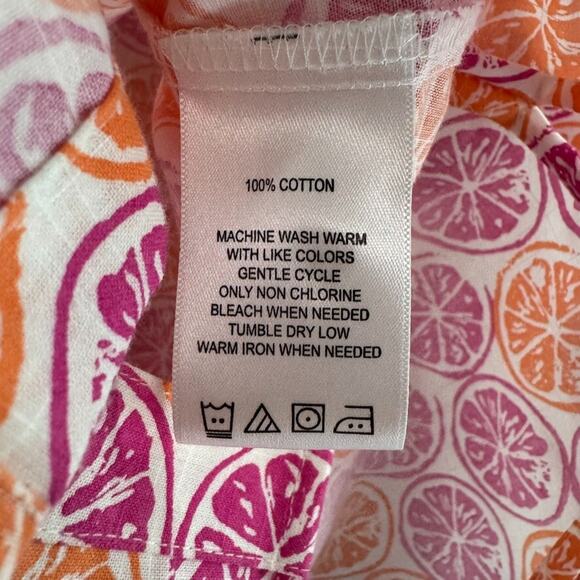 Foxcroft Top Womens 6 Relaxed Orange Button Up Shirt Long Sleeve Wrinkle Free - Picture 13 of 13